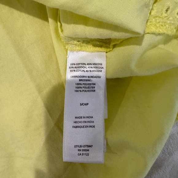 BEACHLUNCHLOUNGE Eyelet Border Button-up Shirt Yellow - Picture 8 of 8